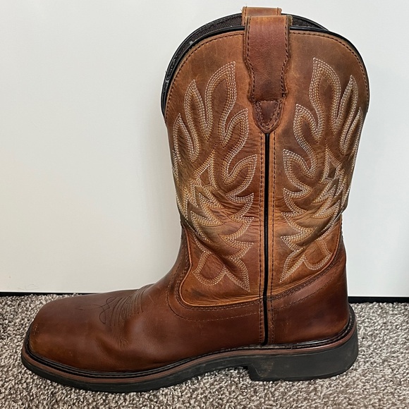 Wolverine Rancher Pull on Brown Leather Boots - Picture 5 of 16